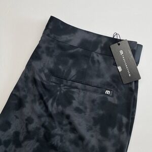 NEW Travis Mathew Kapu Hybrid Shorts Men's 32 Black Gray Ink Dye Printed 9" Golf